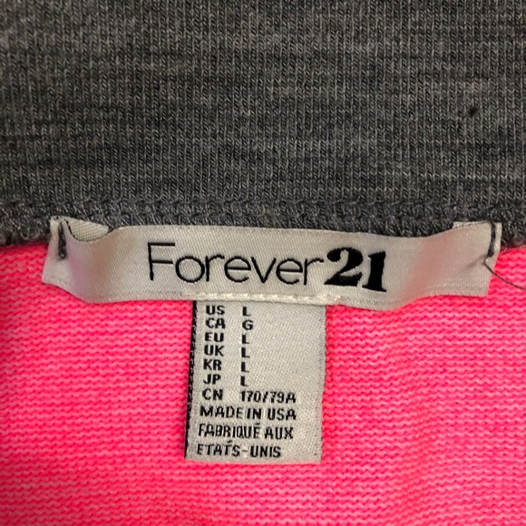 Forever 21 Striped Grey Neon Pink Skirt - Picture 5 of 6